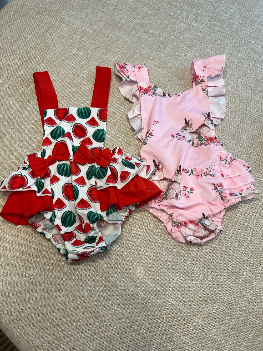 Cute Watermelon & Bunny Rompers